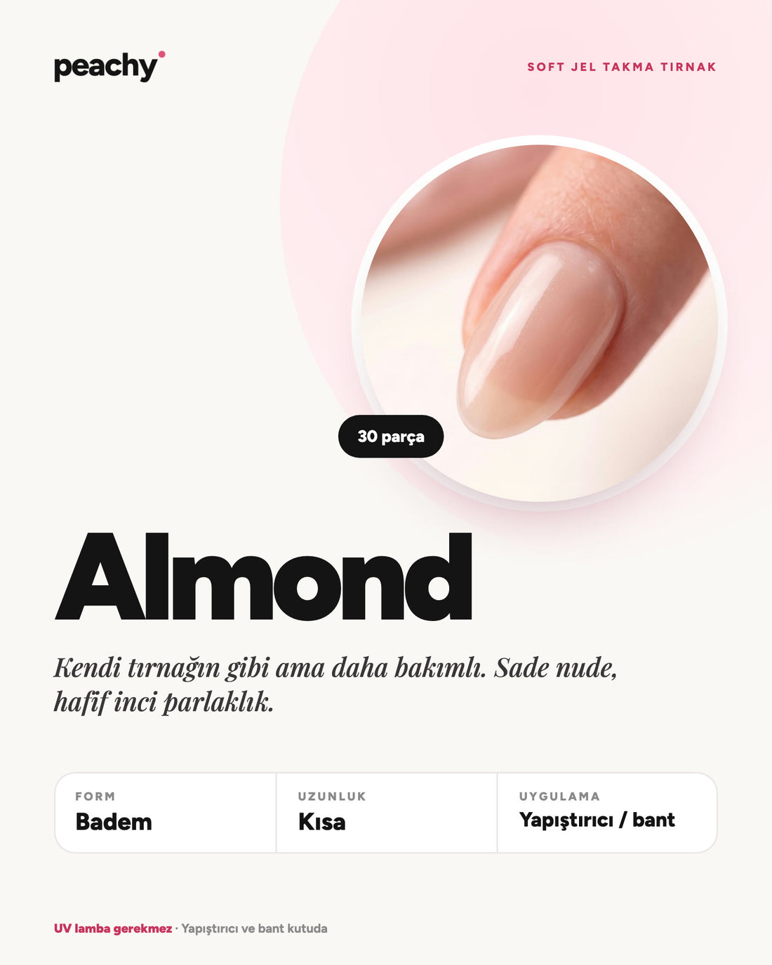 Almond · Badem · Kısa · bilgi kartı · temsili görsel (AI)