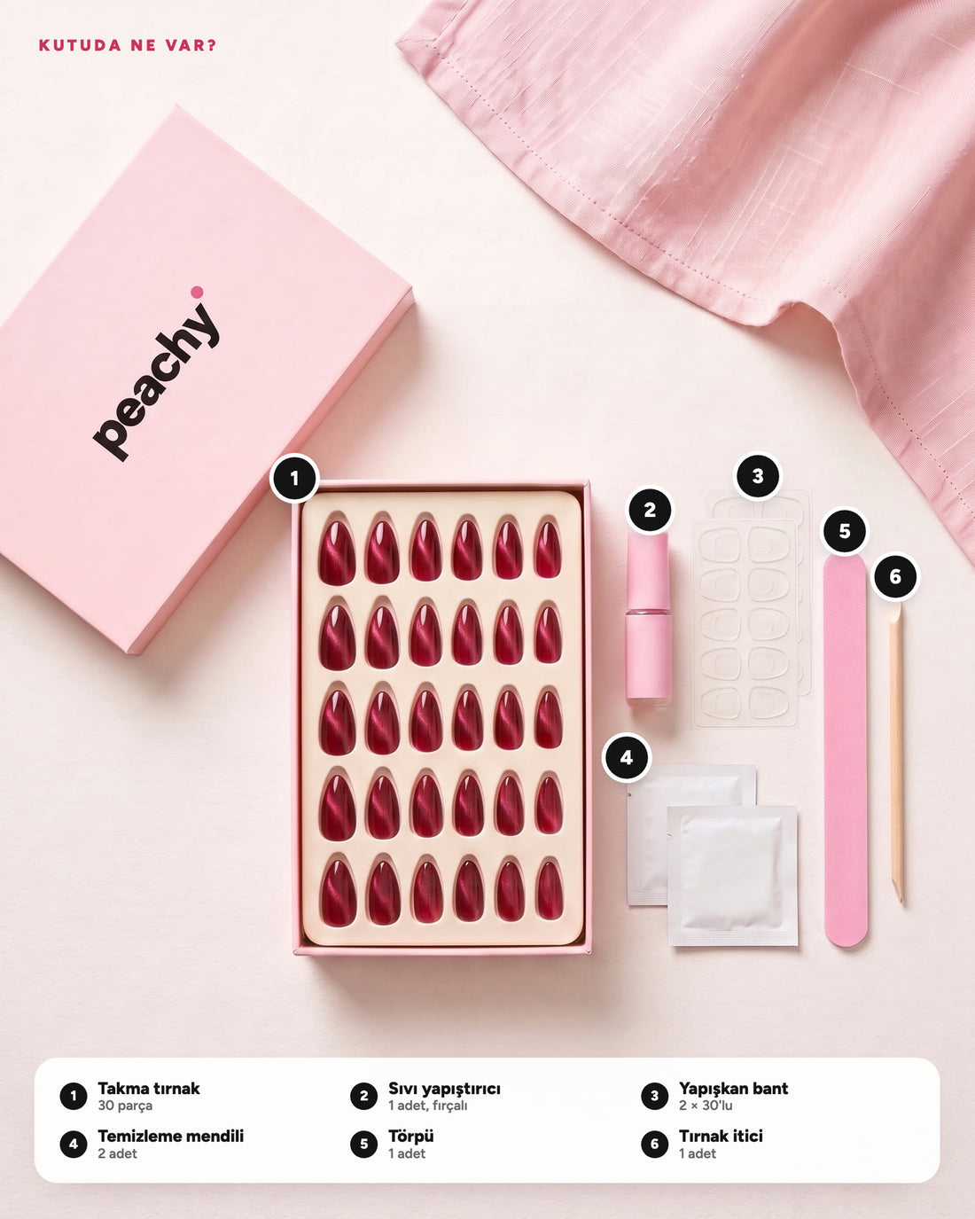 Cherry · Badem · Kısa · kutu içeriği · temsili görsel (AI)