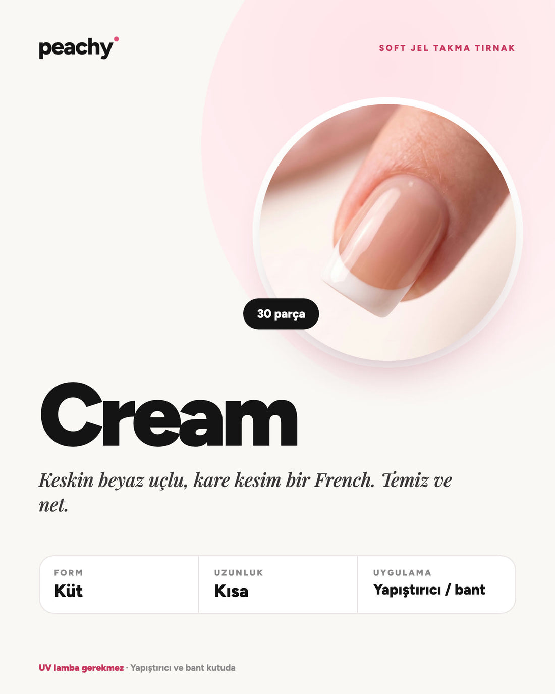 Cream · Küt · Kısa · bilgi kartı · temsili görsel (AI)