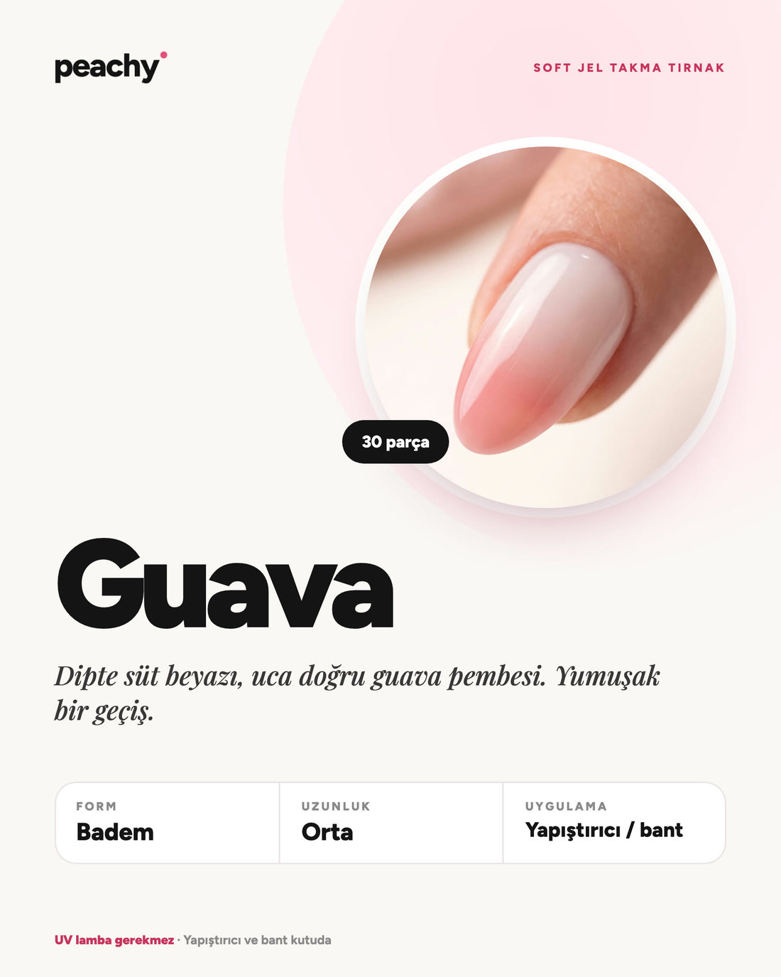 Guava · Badem · Orta · bilgi kartı · temsili görsel (AI)