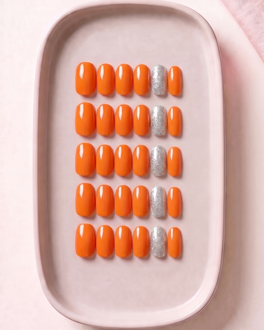Orange · Oval · Kısa · 30 parça tepside · temsili görsel (AI)